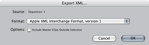 boite d'export xml