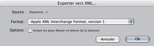 boite d'export xml