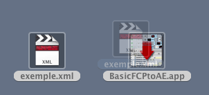 drag & drop du xml sur Basic FCPtoAE